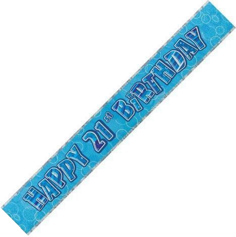 (image for) Happy 21st Birthday Blue Foil Banner (3.6m) - Click Image to Close